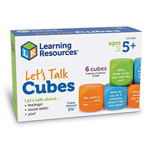 Load image into Gallery viewer, Learning Resources Let's Talk! Cubes, Conversation Cubes, SEL & Autism Therapy, Foam Cubes, 6 Cubes with 36 Prompts, Ages 5+