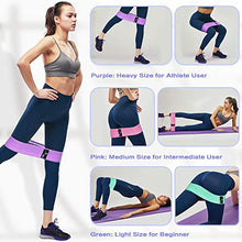 Load image into Gallery viewer, Exercise Resistance Bands for Legs and Butt, Anti-Slip & Roll Workout Booty Bands for Women Squat Glute Hip Training, 3 Levels Sports Fitness Band -JUEYINGBAILI