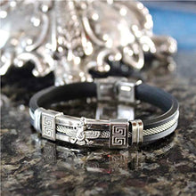 Load image into Gallery viewer, Mens Silver Farvahar Faravahar Bracelet Persian Gif Persia Art