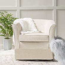 Load image into Gallery viewer, Christopher Knight Home Cecilia Swivel Chair with Loose Cover, Natural Fabric