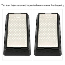 Load image into Gallery viewer, Sharpening Stone Two Sides Grit Kitchen Sharpening Tool Double Sides Stones Knife Non-Slip Case Lapping Stone