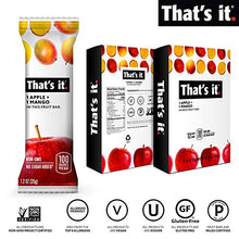 Load image into Gallery viewer, That's it. Apple + Mango 100% Natural Real Fruit Bar, Best High Fiber Vegan, Gluten Free Healthy Snack, Paleo for Children & Adults, Non GMO No Sugar Added, No Preservatives Energy Food (12 Pack)