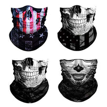 Load image into Gallery viewer, 3D Skull Print Face Bandana Neck Gaiter for Men Women, Sun UV Wind Dust Protection Half Mask Magic Scarf, Reusable Washable Cloth Fabric Balaclava Headwear for Motorcycle, Hiking, Halloween-6