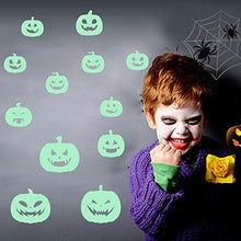 Load image into Gallery viewer, Shan-S Halloween Removable Luminous Decals Glow in Dark Wall Stickers Pumpkin Ghost Peeping Eyes Decorations for Halloween Home Party Decoration Fluorescent Stickers