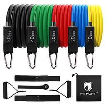 Load image into Gallery viewer, FITFORT Resistance Bands Set Exercise Bands - Workout Bands Stackable up to 150lb, Indoor/Outdoor Fitness Bands with Door Anchor & Handles for Strength, Slim, Yoga, Home Gym Equipment for Men/Women