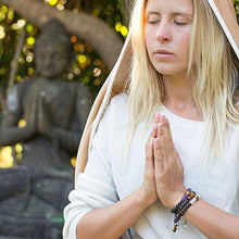 Load image into Gallery viewer, Set of 3 Anxiety Bracelet For Women | Essential Oil Bracelets, Lava Rock Diffuser Bracelets For Women with Rose Quartz, Amethyst, Tiger's Eye, Sandalwood. Gift Box. Gift Card + Extra Satin Bag.