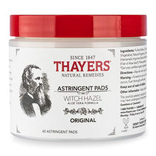 Load image into Gallery viewer, THAYERS Original Witch Hazel Astringent Pads with Aloe Vera Formula, 60 Count