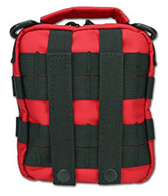 Load image into Gallery viewer, Lightning X Products Premium Nylon MOLLE Pouch Emergency Kit, Ideal for Tactical Medics, Military, Outdoor Enthusiasts (8" x 6.5" x 3", Black or Tan, for Gunshot Wounds & Bleeding Control) (Red)