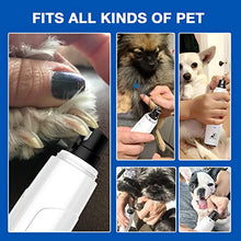 Load image into Gallery viewer, Bonve Pet Dog Nail Grinder, Upgraded Cat Dog Nail Trimmers Super Quiet Dog Nail Clipper with 2 Grinding Wheels, USB Rechargeable Pet Nail Clippers for Small Large Cats Dogs Breed Nails
