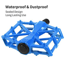 Load image into Gallery viewer, Bike pedals - Mountain Bike Pedals - Aluminum CNC Bearing Bicycle Pedals - Road Bike Pedals with 16 Anti-skid Pins - Lightweight Platform Pedals - 9/16" Spindle Bike Pedal for BMX/MTB Bike Blue