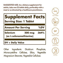 Load image into Gallery viewer, Solgar Yeast-Free Selenium 200 mcg, 250 Tablets - Supports Antioxidant & Immune System Health - Non-GMO, Vegan, Gluten Free, Dairy Free, Kosher - 250 Servings, Unflavored, Standard Packaging
