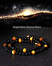Load image into Gallery viewer, Jewever Starry Sky Tiger Eye/Black obsidian Crystal Necklaces Energy Reiki Healing Gemstone Natural Stone Jewelry for Women Mens Necklace Jewelry Strand