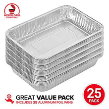 Load image into Gallery viewer, Stock Your Home Aluminum Drip Pan (25 Count) - Drip Pan Liners - Aluminum Drip Pans Compatible with Weber Grills - Disposable Drip Pan - Grill Grease Tray - BBQ Grease Pans - Disposable Oil Drip Pan