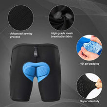 Load image into Gallery viewer, FEIXIANG Men's Cycling Underwear, 3D Padded Bike Shorts, Quick Dry Breathable Mountain Bicycle Tights Leggings (Black, Medium)