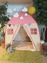 Load image into Gallery viewer, LOVE TREE Teepee Tent for Kids Play Tent Children Fort Canvas Canopy for Indoor Outdoor with Carry Bag Portable Playhouse in Pink for Girls