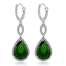 Load image into Gallery viewer, Gem Stone King 925 Sterling Silver Long Drop Dangle Elegant Wedding Bridal Chandelier Teardrop Earrings For Women (2 Inch Pear Shape 16X12MM, 20.00 Cttw)