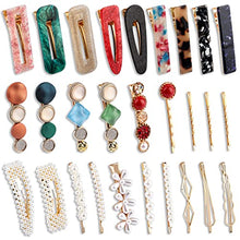 Load image into Gallery viewer, Pearl Hair Clips Accessories for Women Girls, 28PCS Cute Acrylic Resin Gold Barrettes Bobby Hair Pins, Weddings Hairpins Accessories Macaron Hair Pins Headwear Styling Tools Gifts (28PCS)