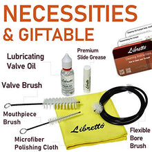 Load image into Gallery viewer, Libretto Trumpet (Cornet) ALL-INCLUSIVE Care Kit w/Instructions: Valve Oil+Slide Grease+Cleaning Cloth+Mouthpiece/Valve/Bore Brushes, Giftable Handy Case, Time to Clean & Extend Life of your Trumpet!