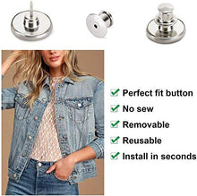 Load image into Gallery viewer, 6PCS Perfect Fit Instant Button, Instant Buttons, Jean Replacement Buttons Removable Button No Sew Buttons to Extend or Reduce an Inch to Any Pants Waist in Seconds!