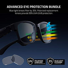 Load image into Gallery viewer, Razer Anzu Smart Glasses: Blue Light Filtering & Polarized Sunglass Lenses - Low Latency Audio - Built-in Mic & Speakers - Touch & Voice Assistant Compatible - 5hrs Battery - Rectangle/Small