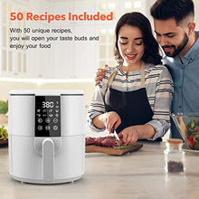Load image into Gallery viewer, Kitcher3.5Qt Air Fryer LED Touch Digital Screen Hot Air Fryers Oven Oilless Cooker with Temperature Control 60 Minutes Timer Non-stick Fry Basket 50 Recipes Auto Shut Off Feature (White)