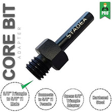 Load image into Gallery viewer, Stadea ADC105K Core Drill Bit Adapter for Threaded Diamond Hole Saw Core Drill Bit - 3/8" Triangle to 5/8" 11 Male
