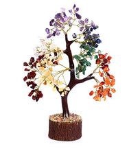 Load image into Gallery viewer, Crocon Seven Chakra Natural Healing Gemstone Crystal Bonsai Fortune Money Tree for Good Luck, Wealth & Prosperity-Home Office Decor Spiritual Gift (with Golden Wire and 300 Beads) Size 10-12 Inches
