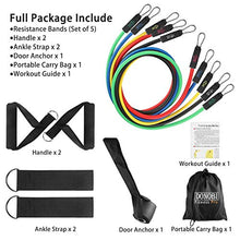 Load image into Gallery viewer, Donobi Resistance Bands Set, 150Lbs Workout Bands for Men Women Fitness,Natural Latex Tension Rope, Resistance Training Exercise Bands,Yoga-Pilates Office Home Gym Workout Fitness Equipment (150)