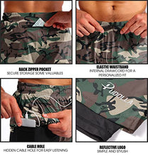 Load image into Gallery viewer, Pudolla Men’s 2 in 1 Running Shorts 7" Quick Dry Gym Athletic Workout Shorts for Men with Phone Pockets(Green Camo X-Large)