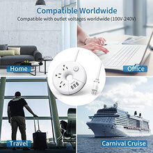 Load image into Gallery viewer, Travel Power Strip, NTONPOWER 3 Outlets 3 USB Portable Desktop Charging Station Short Extension Cord 15 inch for Office, Home, Hotels, Cruise Ship, Nightstand - White