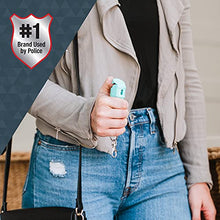 Load image into Gallery viewer, SABRE Pepper Gel with Finger Grip and Snap Clip, 12-Foot (4 Meter) Range, UV Marking Dye, Ergonomic Finger Grip, Flip Top Safety, Supports RAINN, Mint Green