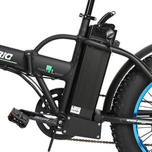 Load image into Gallery viewer, 20" 500W 36V 12Ah Fat Tire Folding Electric Bike W/Gifts Rear Rack Removable Lithium Battery Beach Snow Bicycle Moped Electric Mountain Bike Powerful Motor Aluminum Frame Black and Blue