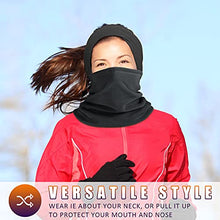 Load image into Gallery viewer, 6 Pieces Winter Neck Gaiters Fleece Neck Warmers Thermal Face Scarf Drawstring Neck Scarf and 6 Pieces Ear Warmers Headbands Ear Muffs Head Wrap Fleece Ear Muffs for Men Women Outdoor Activities
