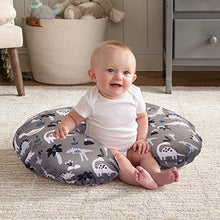 Load image into Gallery viewer, Boppy Original Nursing Pillow and Positioner, Gray Dinosaurs, Cotton Blend Fabric with Allover Fashion