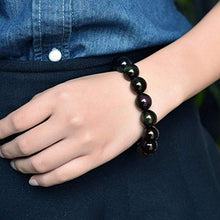 Load image into Gallery viewer, Ultimate Protection Bracelet - Handmade Natural Black Obsidian Bracelet - Gemstone 8mm Round Beads Natural Stone Yoga Bracelet - Stone Beaded Stretch Bracelet
