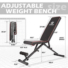 Load image into Gallery viewer, ADVENOR Weight Bench Adjustable Strength Training Incline Decline Full Body Workout Foldable Exercise Bench For Home Gym