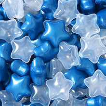 Load image into Gallery viewer, PlayMaty Star Ball Pool Pit Balls - Phthalate & BPA Soft Plastic Balls 100 Pcs for Kids Toddlers Baby Play Tent Playpen Playhouse Birthday Party Decoration (Pearl Blue/Transparent-100 Stars)