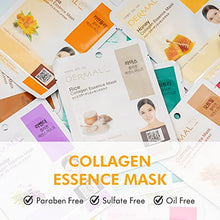 Load image into Gallery viewer, DERMAL 12 Pack Combo Best Value Set Collagen Essence Mask Sheet | Sodium Hyaluronate & Hydrolyzed Collagen Nature Made Fresh Mask | Best Korean Skin Care Mask