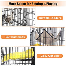 Load image into Gallery viewer, TOOCA 3-Tier Cat Cage, Cat Playpen Kennel Crate Chinchilla Rat Box Cage Enclosure with Ladders, Platforms Beds, Latches Tray Hammock