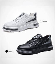 Load image into Gallery viewer, Men's Crocodile Pattern Waterproof Cowhide Shoes,Height Lifting Non-Slip Casual Softsole Oxford Fashion Leather Lace-Up Sneaker (Black,11.5,Men)