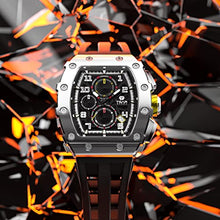 Load image into Gallery viewer, TSAR BOMBA Watch for Men, Luxury Square Watch Japan Quartz Movement Sapphire Glass Mens Watches with Chronograph 50M Waterproof Luminous Calendar Men's Wrist Watches