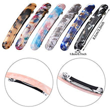 Load image into Gallery viewer, 12 Pieces Skinny Hair Barrettes Tortoise Shell Cellulose Acetate French Hair Clip Automatic Hair Clip Long and Thin Handmade Celluloid Onyx Hair Barrette Ponytail Holder Hairpins for Women Girls