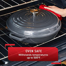 Load image into Gallery viewer, T-fal Enameled Cast Iron Round Casserole with Lid, 3.5 quart, Grey