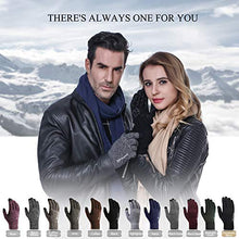 Load image into Gallery viewer, TRENDOUX Driving Gloves, Unisex Knit Winter Touchscreen Glove Men Women Texting Smartphone - Elastic Cuff - Thermal Wool Lining - Stretchy Material Black White - L