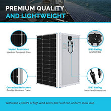 Load image into Gallery viewer, Renogy 2PCS 100 Watt Solar Panels 12 Volt Monocrystalline, High-Efficiency Module PV Power Charger for RV Battery Boat Caravan and Other Off-Grid Applications, 2-Pack Compact Design