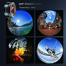 Load image into Gallery viewer, Apexel Phone Lens Kits-22x Telephoto Lens/205°Fisheye Lens/120°Wide Angle Lens&20x Macro Lens/Tripod and Remote Shutter Works with iPhone 11 Plus X XS XR Samsung Huawei