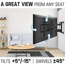 Load image into Gallery viewer, Mounting Dream TV Mount- Full Motion TV Mount for 42-70 inch TVs, TV Wall Mount Bracket with Dual Articulating Arms, Fits 12”- 16” Wood Studs, TV Wall Mounts with VESA 600x400mm Holds up to 100lbs