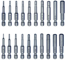 Load image into Gallery viewer, VETCO Magnetic Hex Allen Wrench Drill Bit Set, 20-Piece, With Extra Long Bits, Metric and SAE