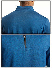 Load image into Gallery viewer, Athletic Shirts for Men 1/4 Zipper Pullover Fleece Lined Shirts Quarter Zip Pullover Workout Gym Quick Dry Shirts Performance Tops Running Shirts Khaki