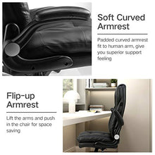 Load image into Gallery viewer, Hbada Ergonomic Executive Office Chair, PU Leather High-Back Desk Chair with Big and Tall Backrest and Cushion, Swivel Rocking Chair with Flip-up Padded Armrest and Adjustable Height, Black